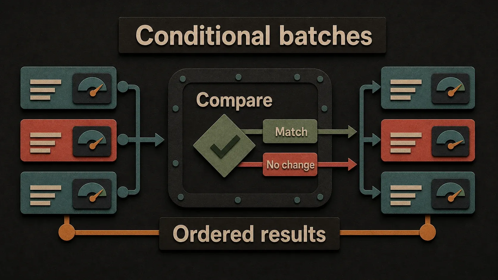 Conditional counter operations compare each input and preserve ordered batch results